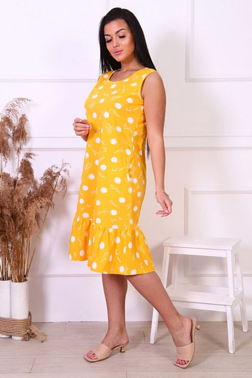 Сарафан с карманами, желтый (833-4) - Плиона фото 4