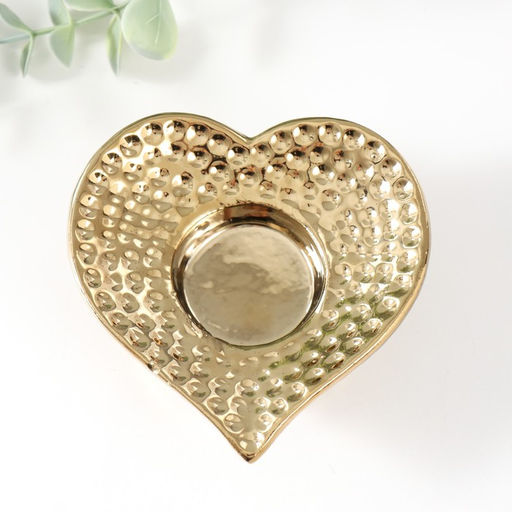 Подсвечник на 1 свечу Сердце, d=4 см, золото, 10.2?10.2?4.3 см