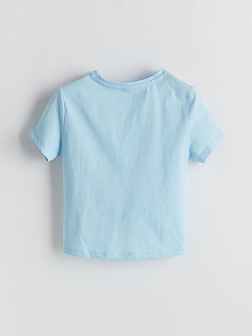 Bisiklet Yaka K?z ?ocuk Crop Ti??rt