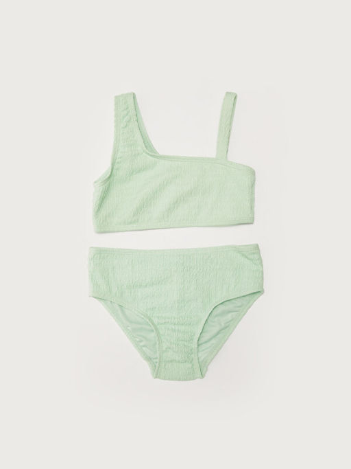 Esnek Kuma? Kendinden Desenli K?z ?ocuk Bikini