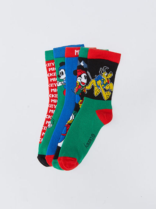 Mickey Mouse Desenli Erkek ?ocuk Soket ?orap 5li - Waikiki фото 3