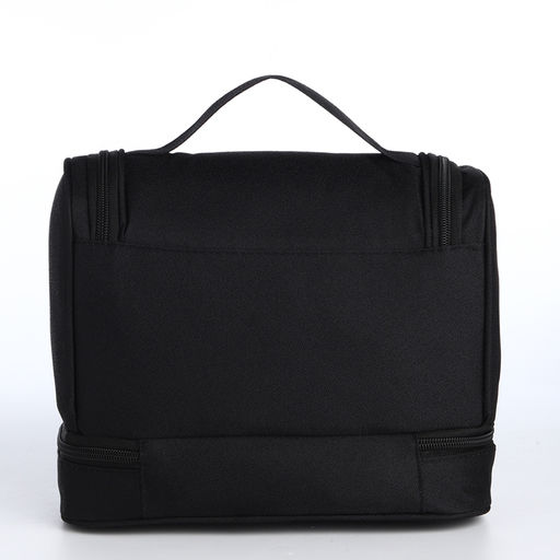 Косметичка - несессер дорожная на молнии, с ручкой, с отделами, чёрная - Simaland фото 2
