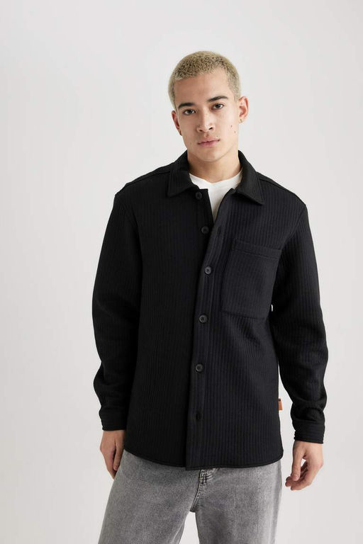 Стеганая куртка-рубашка стандартного кроя с длинными рукавами - Defacto фото 6