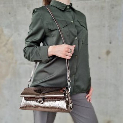 Женская кожаная сумка багет 0048-11 - Cidirro фото 4