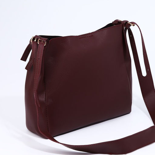 Сумка-мешок на кнопке, цвет бордовый - Simaland фото 5