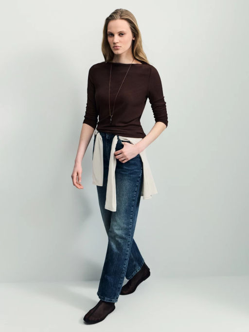 Базовый трикотажный лонгслив ZR2604013409-27 / Zarina  фото 2