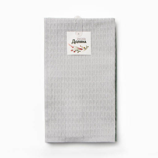 Набор кухонное полотенец Доляна: серый, зелёный, бежевый, 3560 см-3 шт., 100% хл, крупная вафля, 220 г/м  фото 9
