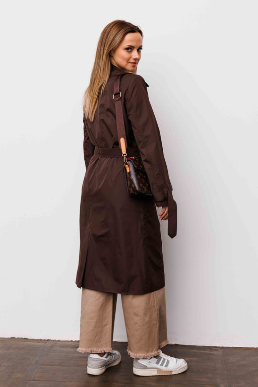 Плащ AURA 7034-170 шоколадный  фото 5