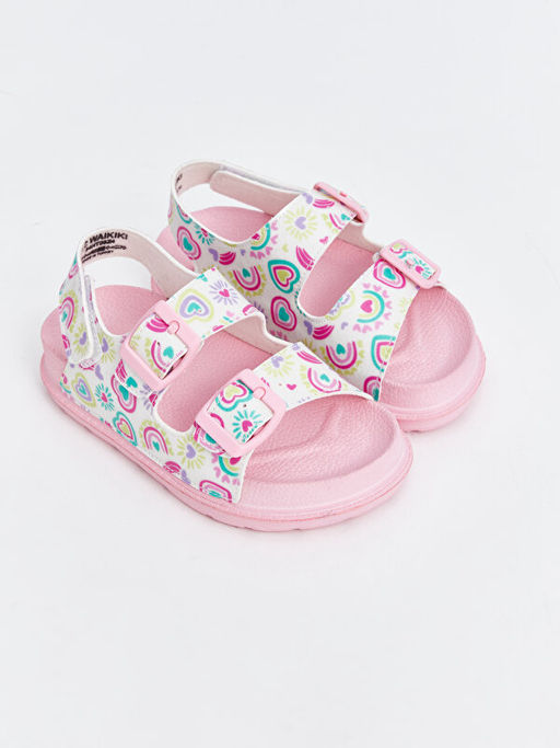 Bask?l? K?z ?ocuk Sandalet