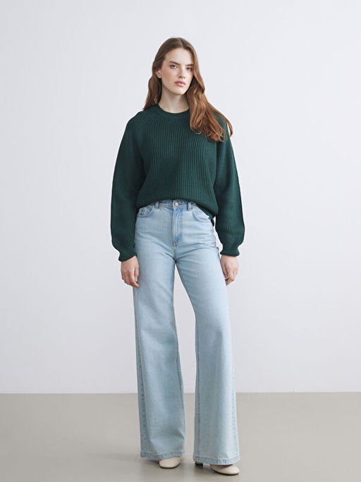 Bisiklet Yaka Kad?n Triko Kazak