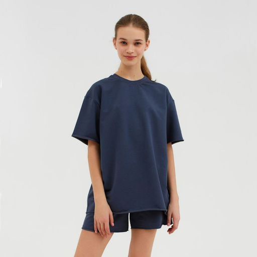 Костюм спортивный женский: футболка, шорты, MINAKU: Casual Collection, размер 42, графитовый