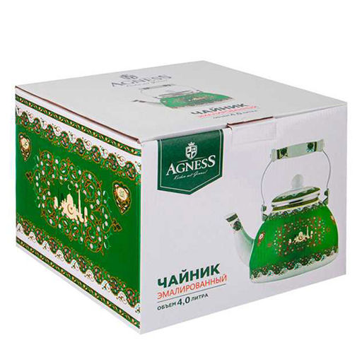 ЧАЙНИК AGNESS ЭМАЛИРОВАННЫЙ, СЕРИЯ СУРА 4 Л (КОР=8ШТ.), 2Й СОРТ фото 2