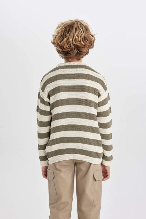 Трикотажный свитер с круглым вырезом для мальчика - Defacto фото 9