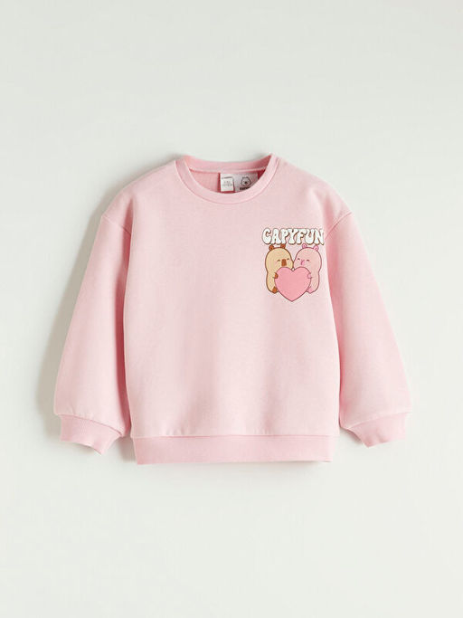 Capyfun Bask?l? K?z Bebek Sweatshirt