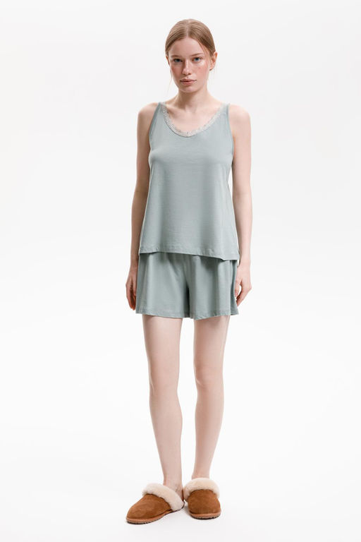 Е 20152/сухой зеленый пижама жен