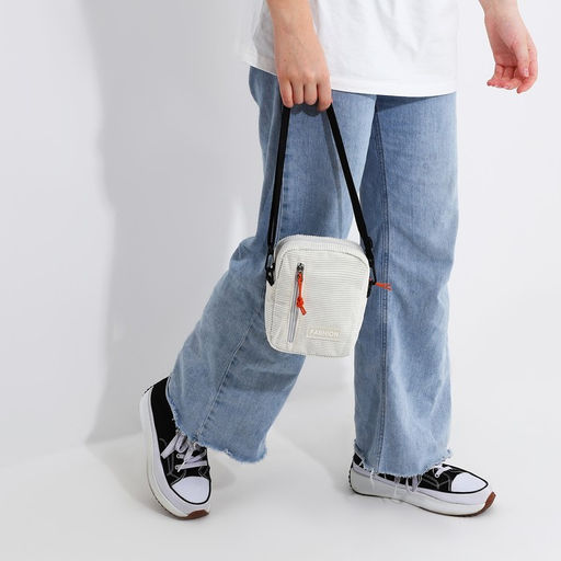 Сумка молодёжная на молнии, наружный карман, цвет белый - Simaland фото 7