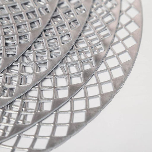 Набор салфеток сервировочных на стол Доляна Вира, 4 шт, d=38 см, цвет серебряный  фото 15