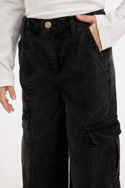 Широкие брюки-карго для девочек - Defacto фото 6