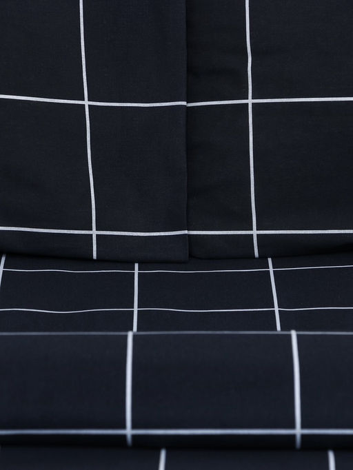 Постельное бельё Этель 1,5 сп Клетка цвет чёрный 143х215, 150х214, 50х70см-2 шт, бязь, 125г/м2  фото 12