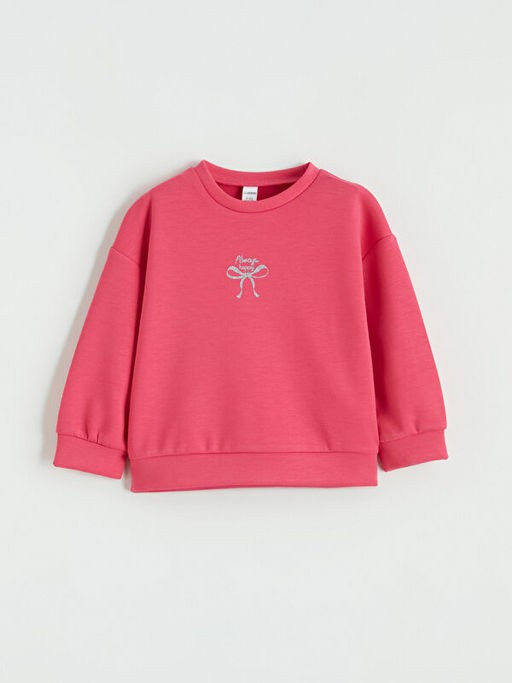 Bask?l? K?z ?ocuk Soft Touch Sweatshirt ve E?ofman Alt?