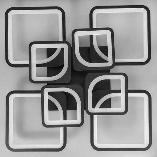 Люстра с ПДУ 59112/8BK, LED, 240 Вт, 3000-6000К, диммер, чёрный, 55×55×10 см