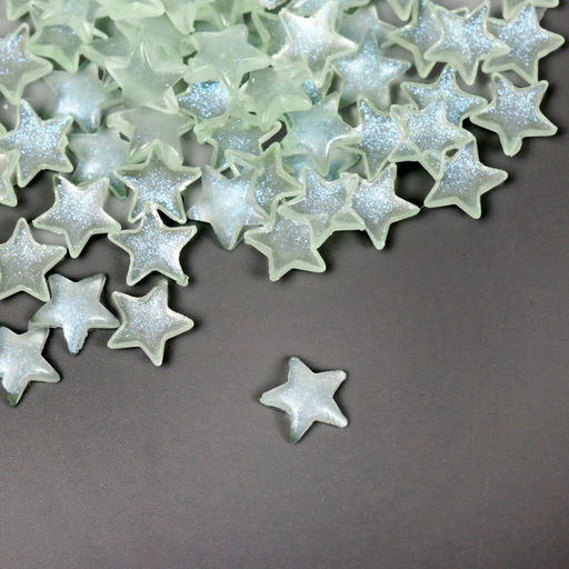 Цена за 2 шт. Декор для творчества акрил «Звёзды», зелёный светится в темноте, набор 100 шт., 0.9×0.9 см