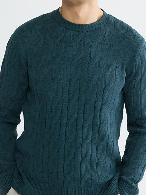 Bisiklet Yaka Sa? ?rg?s? Erkek Triko Kazak