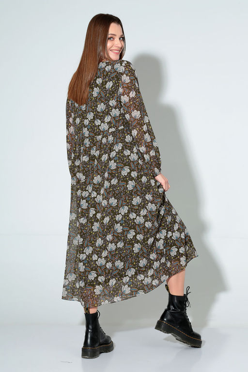 Платье Liona Style 876 белые цветы  фото 2