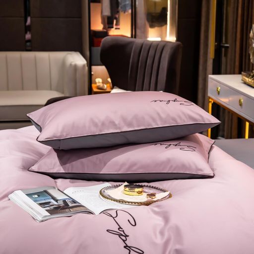 КПБ Mency однотонный с вышивкой MENO017 Евро