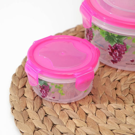 Набор контейнеров пластиковых «Виноград», 3 шт.: d=8.5; 11; 14 см, цвет МИКС