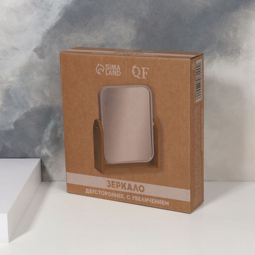 Зеркало настольное BAMBOO, с увеличением х2, двустороннее, 18×20.8×4.4 см, (14.2×17.6 см), бамбуковое