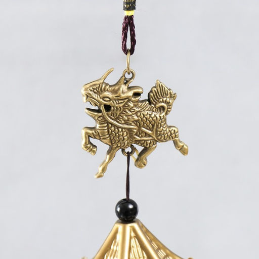 Музыка ветра «Дракон», 6 колокольчиков, под бронзу, 45 см