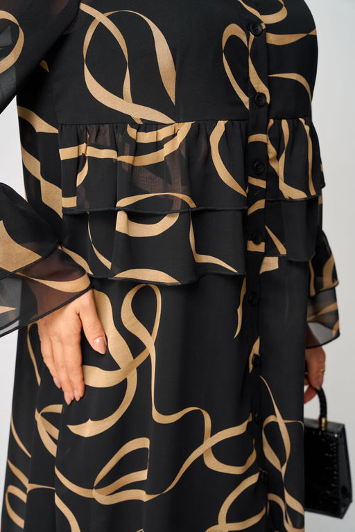 Платье EVA GRANT 7122 принт ленты