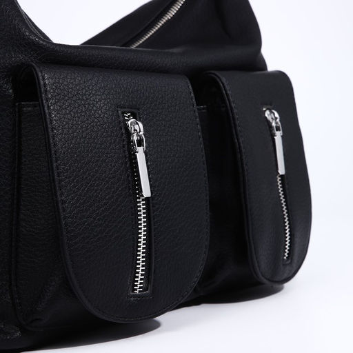 Сумка-тоут на молнии, 3 наружных кармана, цвет чёрный - Simaland фото 4