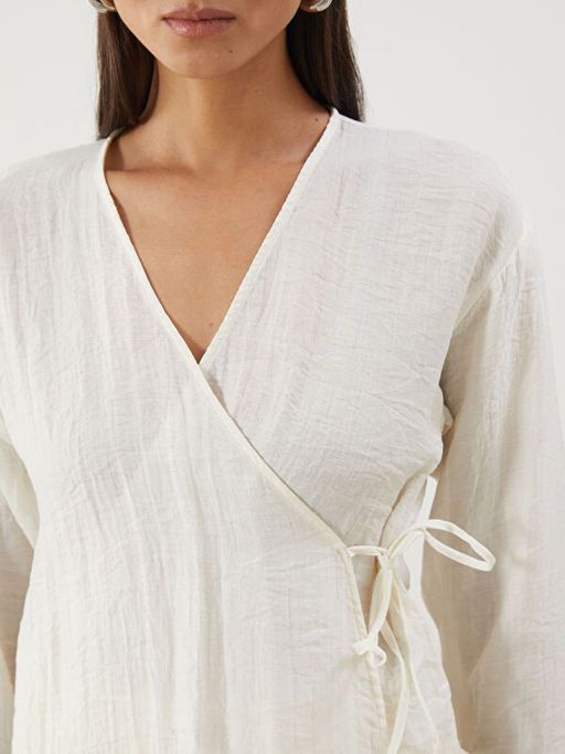 Kruvaze Yaka Dokulu Kad?n Kimono