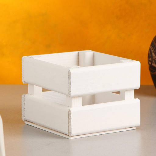 Подарочный ящик «Однушка», 12×11×9 см, деревянный, белый