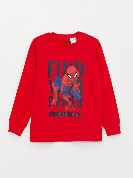 Bisiklet Yaka Spiderman Bask?l? Uzun Kollu Erkek ?ocuk Pijama Tak?m? - Waikiki фото 2