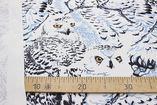 Саржа Полярные совы, ш.1.5м, хлопок-100%, 250гр/м.кв - Купава фото 3