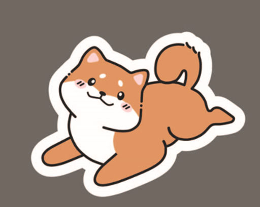 Значок ECO из дерева Lovely shiba inu