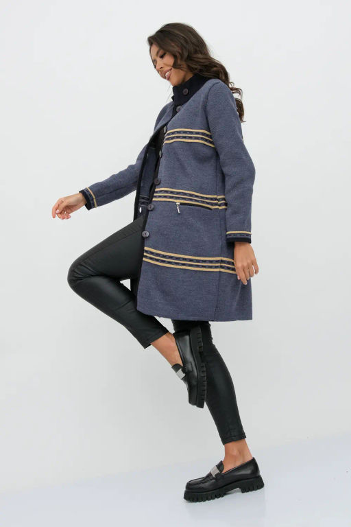 ЗЛАТА Кардиган В 1617/джинсовый микс