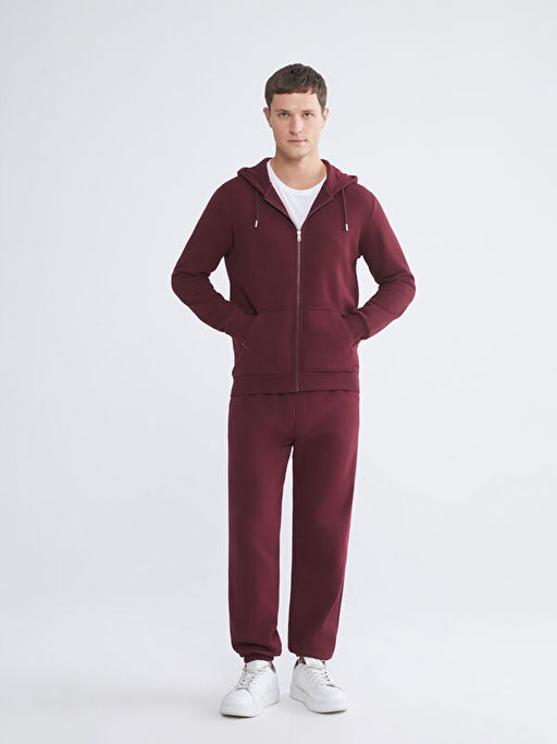 Kap??onlu Uzun Kollu Erkek Fermuarl? Sweatshirt