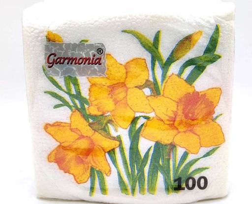 Ф2176 Салфетки бумажные "Гармония цвета" 100л многоцветие "НАРЦИССЫ" /40