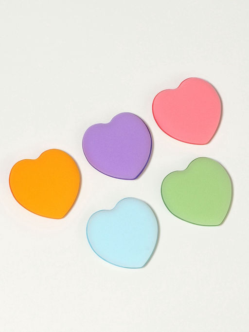 Спонжи для макияжа «Сердечки», 5 шт., МИКС