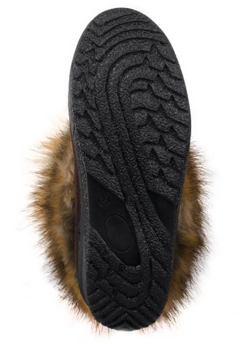 Унты женские на литой подошве, т.коричневые, замша,лиса - Roshva фото 7