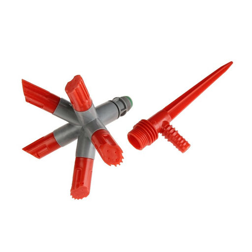 Распылитель 5-лепестковый, 29 см, штуцер под шланги 1/2", 3/4", пика, пластик, Greengo