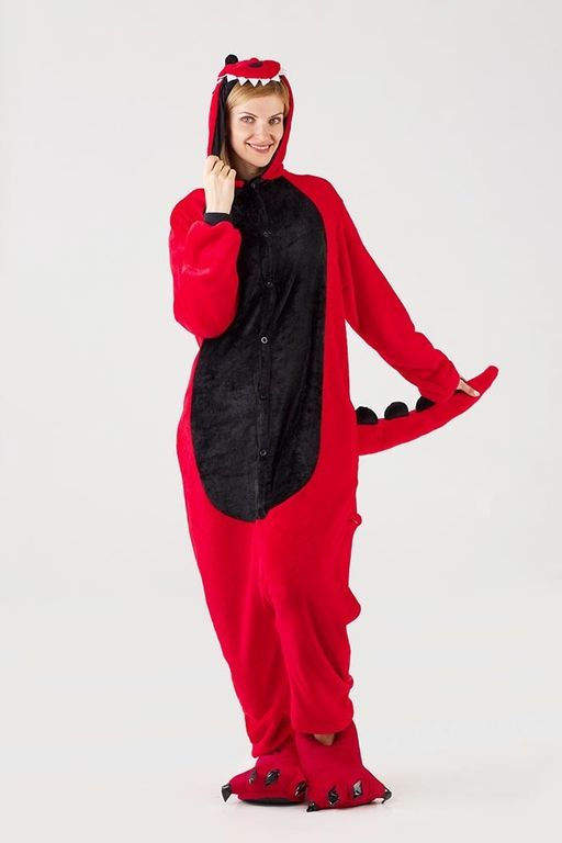 Кигуруми красный динозавр