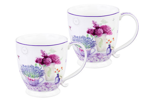 Набор 2 кружек 450 мл 13,5*10*10,5 см Лаванда на ножке, NEW BONE CHINA - Elan gallery фото 6