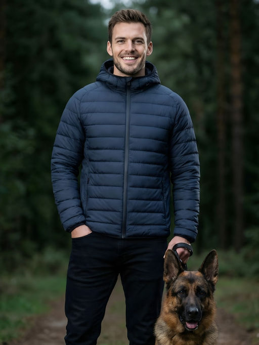 Куртка мужская стёганая с капюшоном с графеновой подкладкой бежевого цвета 9625_1B - Valianly фото 31