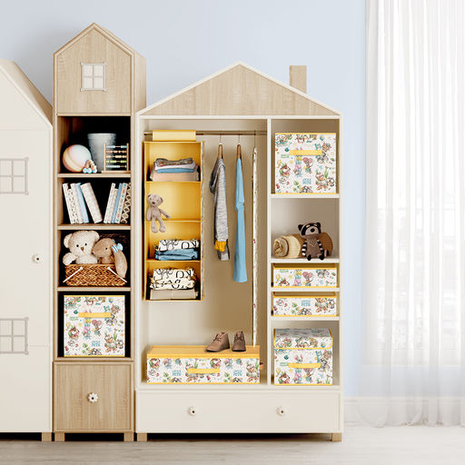 Короба стеллажные, без крышки, 31*31*15 см, набор 4 шт., жёлт., ЛЮБИМЧИКИ, шт - Valiant фото 6