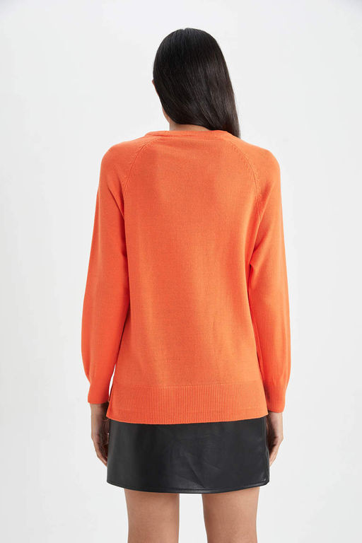 Свитер обычного кроя с круглым вырезом - Defacto фото 7